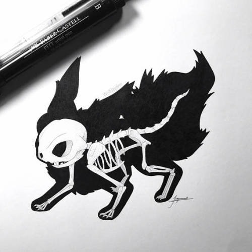 retrogamingblog:Eeveelution Skeleton Drawings made by...