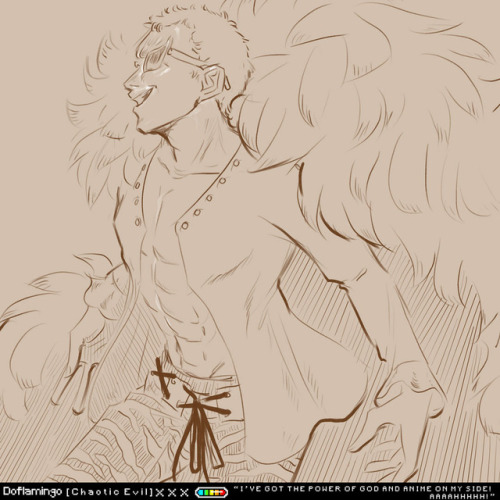 aquiboni:Inktober day 4: Doflamingo, I thought he was pretty...