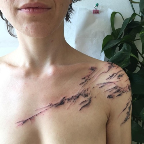 Cécile. Vulnerable strength.#abstracttattoo #graphictattoo...