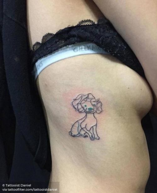 By Tattooist Daniel, done in Seoul. http://ttoo.co/p/31736 sketch work;abstract;small;pet;dog;line art;animal;rib;facebook;twitter;tattooistdaniel