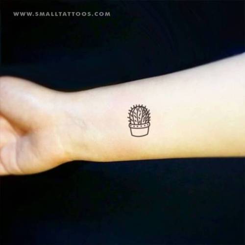 Tiny cactus pot temporary tattoo, get it here ►... flower;cactus;nature;temporary