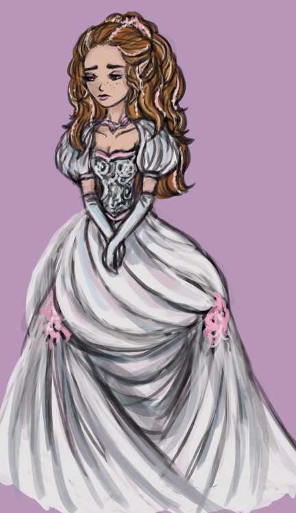 Feyre in her ridiculous wedding dress - Art of Evalesco