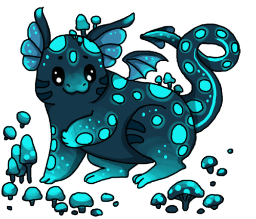 Old commission for budgie on Furvilla of some dragchu adopts.