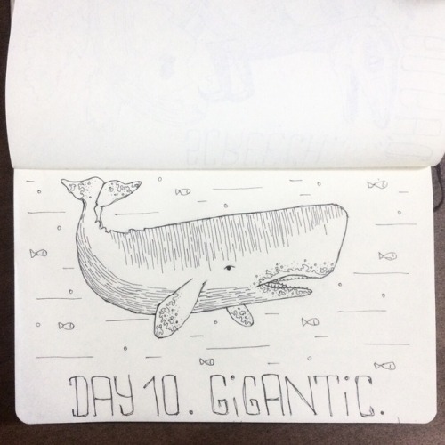 Inktober day 09 was “Screech” and day 10 was “Gigantic”. I...