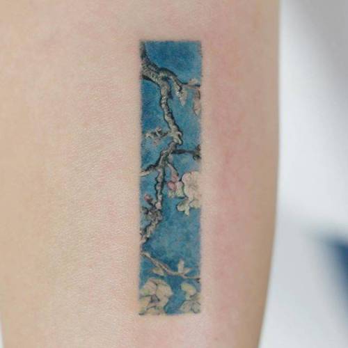 By Doy, done at Inkedwall, Seoul. http://ttoo.co/p/103129 art;small;patriotic;contemporary;tiny;netherlands;almond blossom van gogh;ifttt;little;location;doy;inner forearm;van gogh;europe