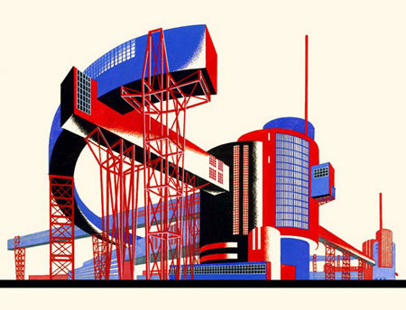 HENRYK BERLEWI Vintage Constructivism Poster 1923 Kontrasty Mechanofakturowe