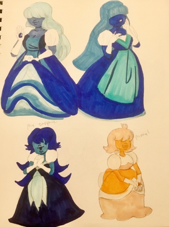 These definitely could have been better, but I’m tired and I couldn’t stand it I had to draw all the Sapphires we’ve seen so far ft. My own sapphire I literally designed last night