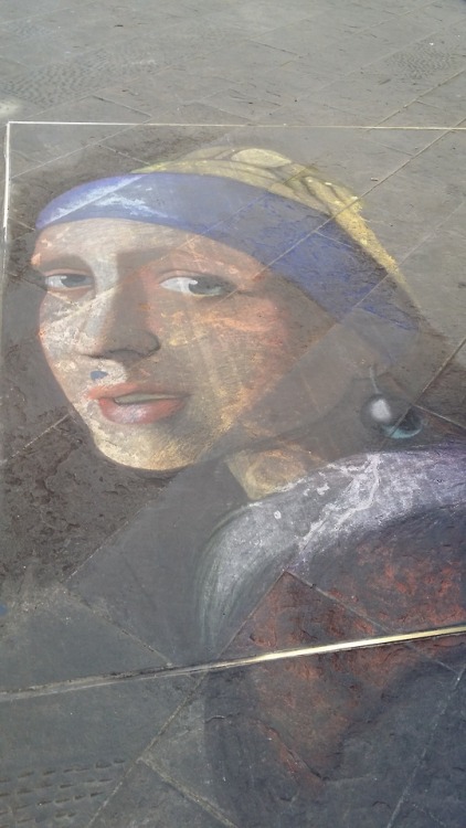 Someone had painted the “Girl with a pearl earring”...