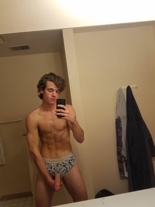 instant-boners:Long Hair, White Undies… /LeanGuyBigCock