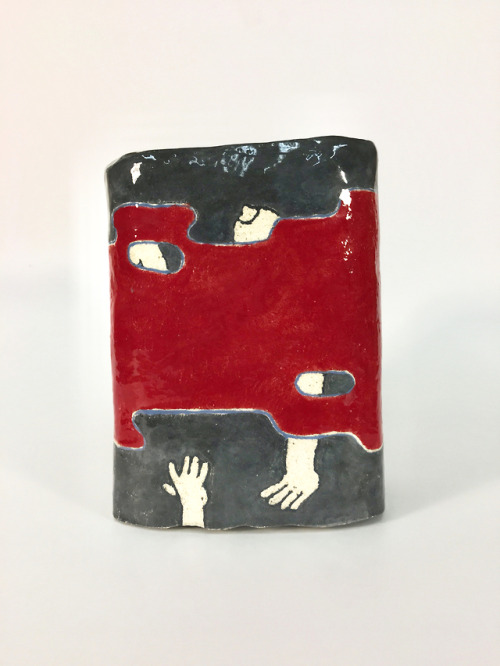 kksart:10/3/18 - finally finished glazing and firing this...