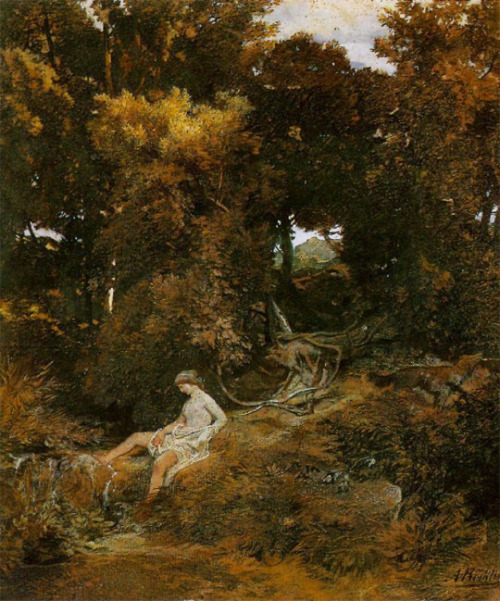 the-paintrist:silenceformysoul:Arnold Böcklin - Nymph by the...