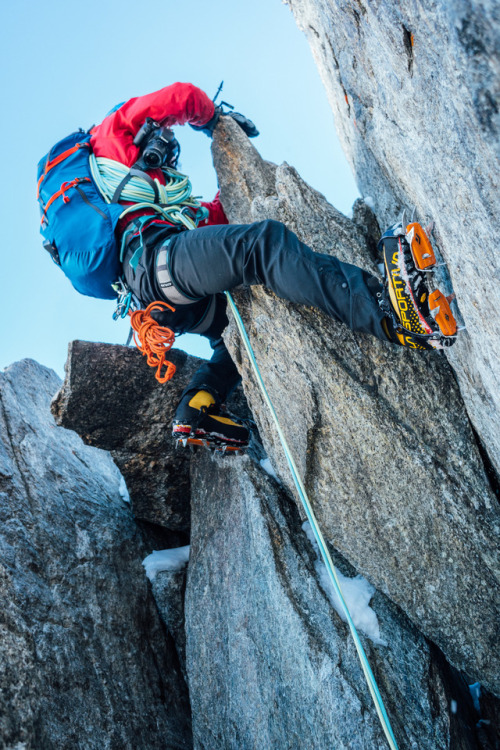 Approach & climb in the Vallee Blanche, Chamonix.