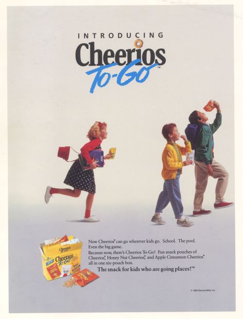 generalmillshistory:Cheerios To-Go! “The snack for kids who...