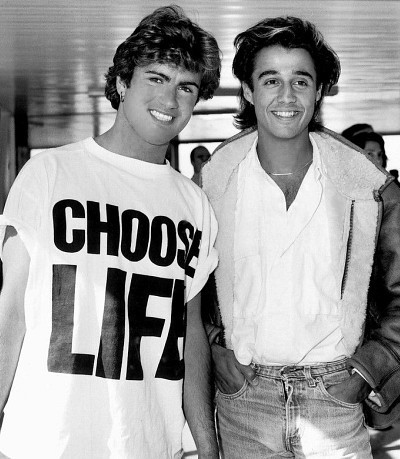 <p>George Michael and Andrew Ridgeley <b>Wham!</b> 80s</p>