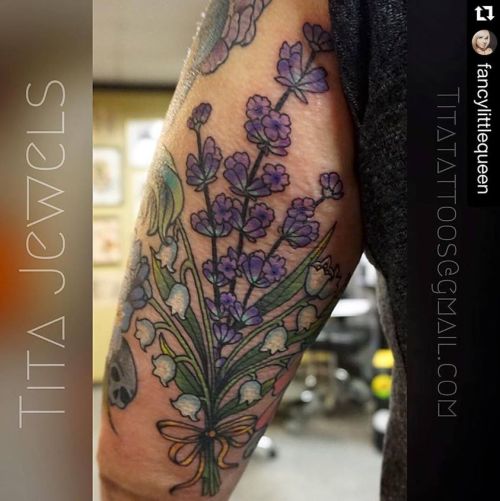 tattoo artist tita jewels floral flower valley lily arm antoinette marie