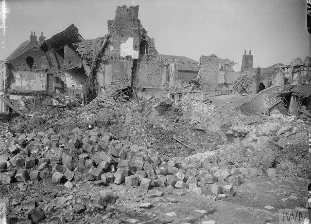 WWI OnThisDay — Ruined buildings in Bapaume, seen on Mar 17 1917...