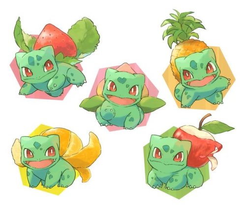 bulbasaur-propaganda:Bulbasaur as different fruits is so...