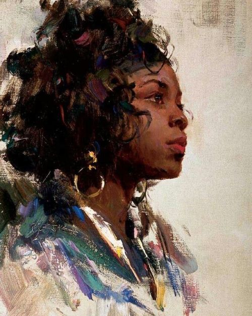 fyblackwomenart:Gold Earring by Scott Burdick