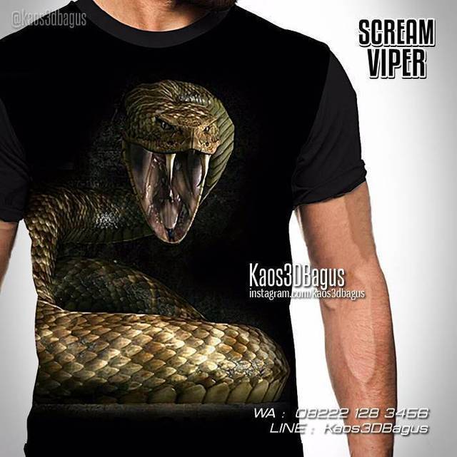  Kaos 3D Bagus   Kaos  ULAR Kaos  VIPER SNAKE Kaos3D Scream 