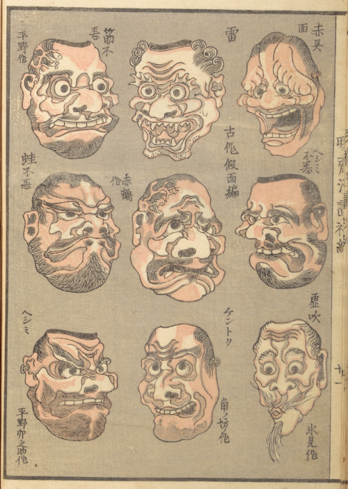 nemfrog:Comical faces.  Kyōsai Sketchbook (Kyōsai manga). 1881....