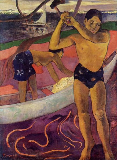 artist-gauguin:A man with axe, Paul GauguinMedium:...