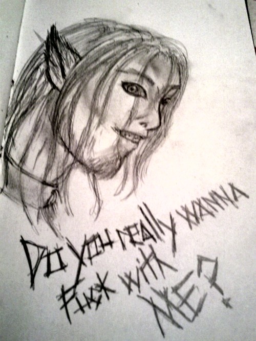 My friend drew a pic of my lycan. lol