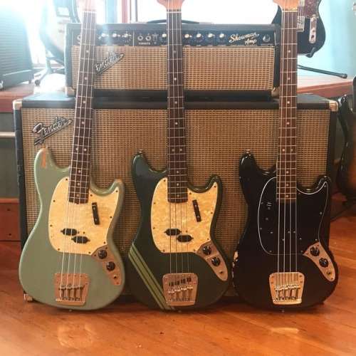 mmguitarbar:Mustang Bass parade: 1967, 1971, and 1975 #Fender...