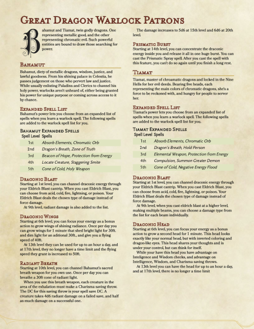Dd 5e Warlock Patron Tumblr - 
