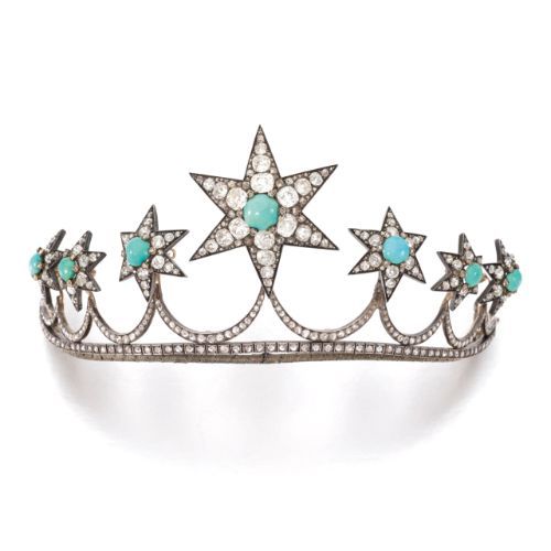 PROPERTY OF A NOBLE FAMILYTurquoise and diamond tiara, circa...