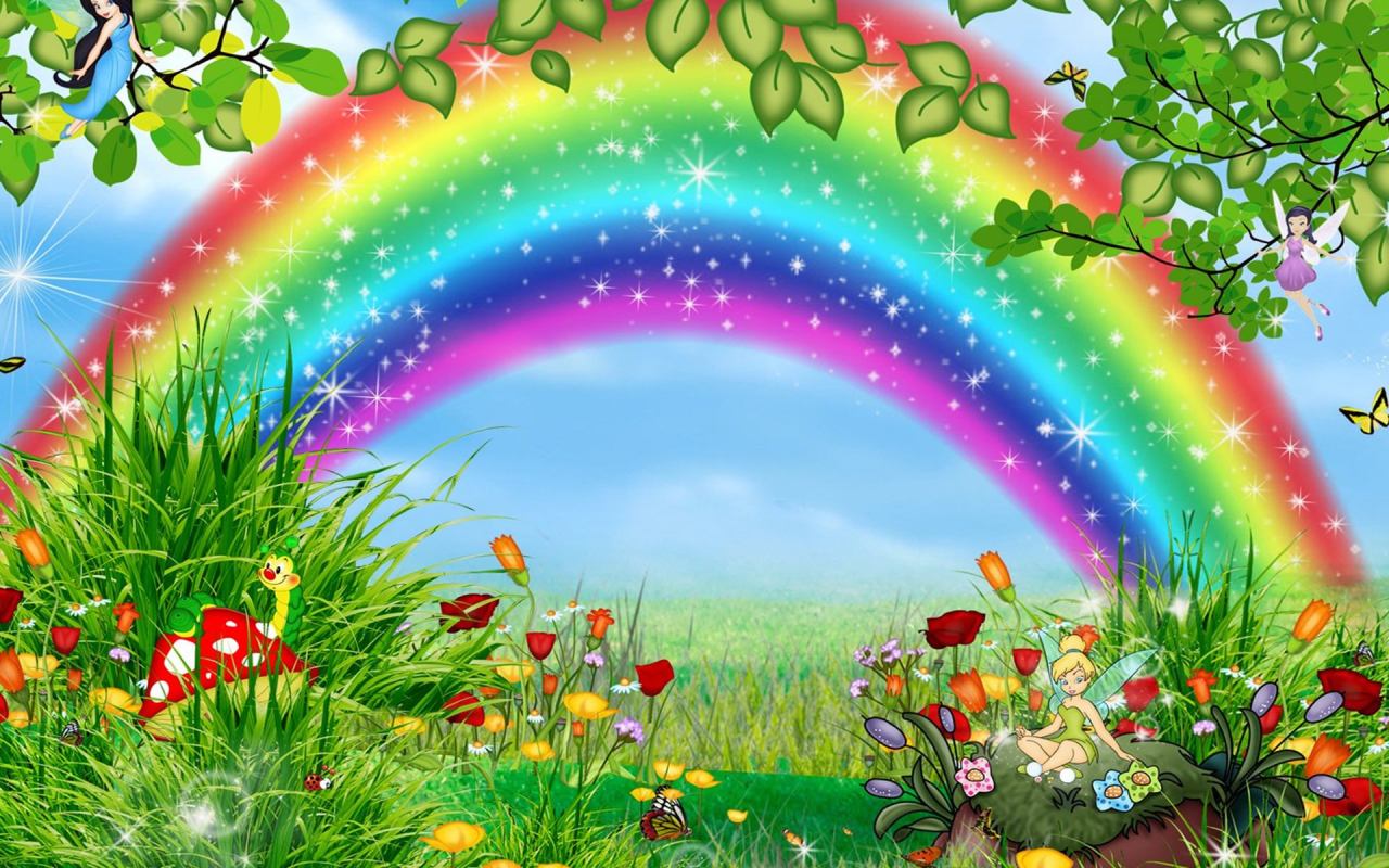 1st Wallpaper — Desktop Backgrounds Cartoon Rainbow HD Wallpaper...