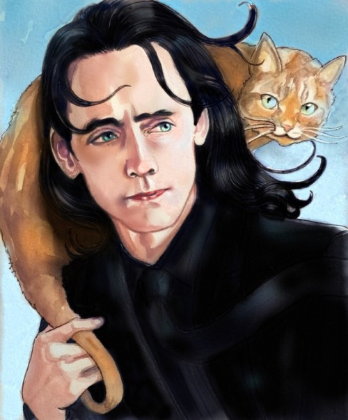 golikethatcat:Rescued (revised) I needed to see Loki in a dark...