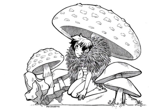 tellersplace:#inktober day 1 - #poisonous mushrooms!...