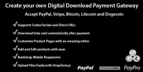 PayPro v1.3.0 - Your Own Digital Download Payment Gateway Nulled