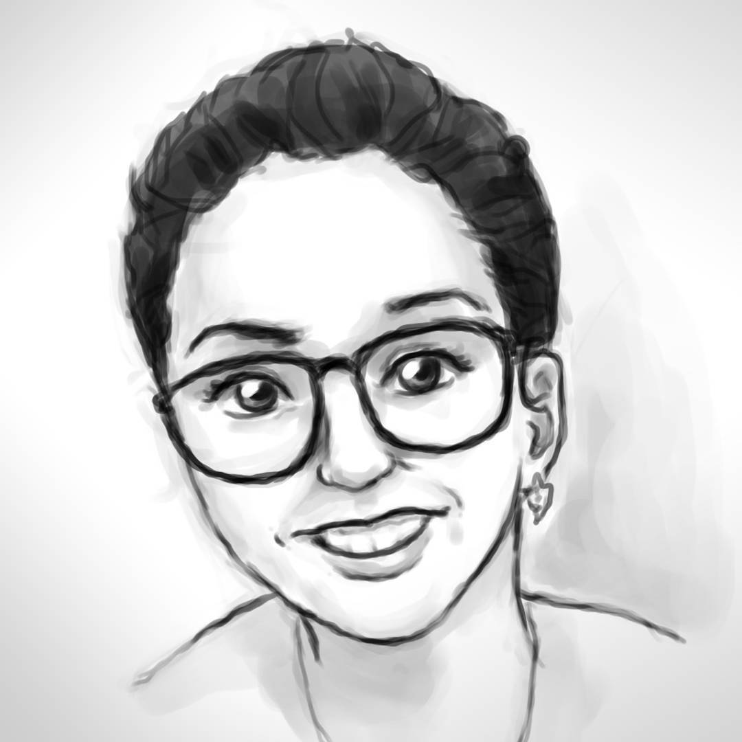 Andrei Terbea Drawing Girl Portrait Glasses Smile