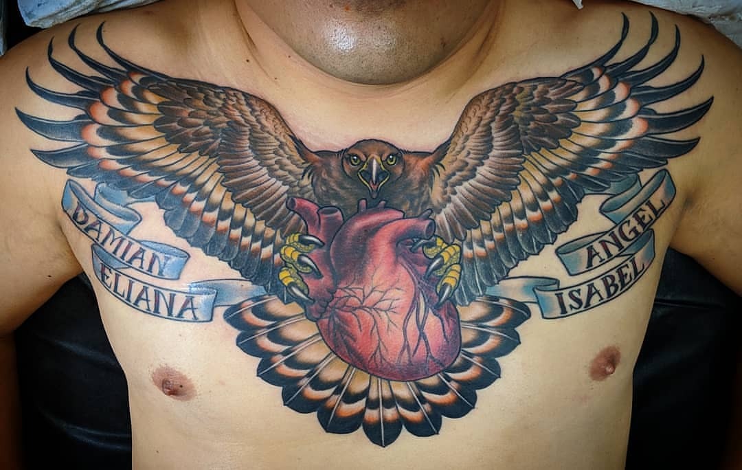 Christel Perkins Finished Up This Golden Eagle Chest Piece