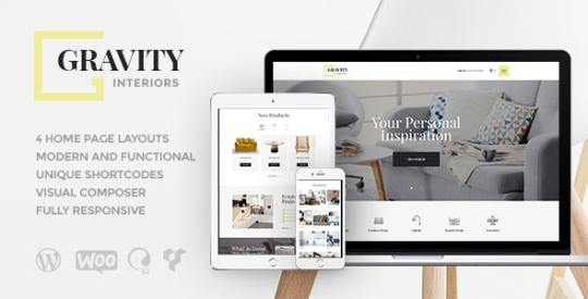 Gravity v1.2.3 – A Contemporary Interior Design & Furniture Store WordPress Theme Nulled