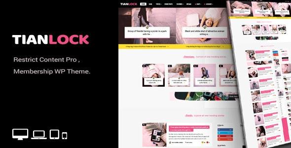 TianLock WP v2.0 - Restrict Content Pro / Membership WordPress Theme Nulled