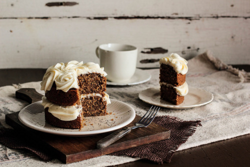 17sailors:Black Tea Cake with Honey Buttercream by pastryaffair...