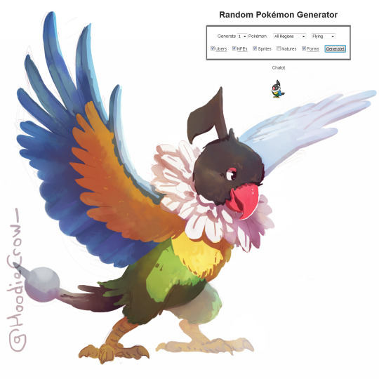 Someone requested a good birb!! Chatot. my KO-FI PAGE I’m doing pkmn/dgmn sketches to get some money for a new laptop! (old one...