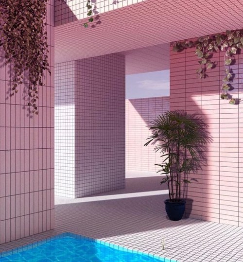 aesthetic vaporwave tiles tilework retro art render digital art my post