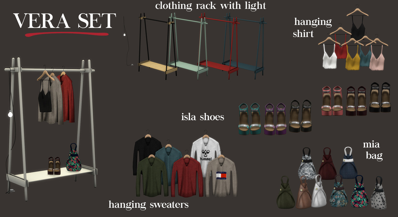 Leo Sims Vera Set Clothing Rack Light For Cc Finds