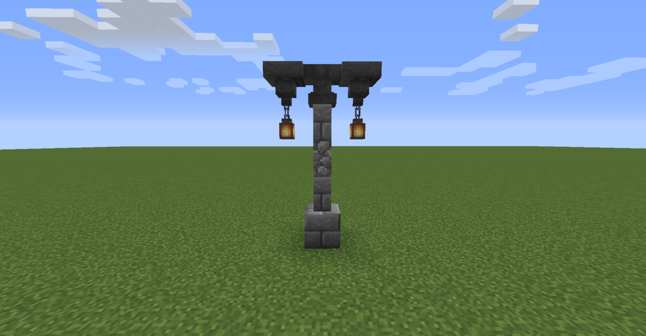 Minecraft Build Inspiration • minecraft-inspo: Street lamp design with hanging...