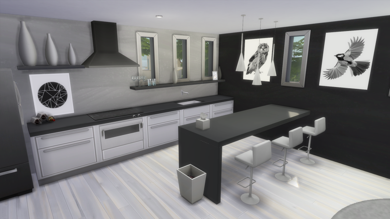 Illogical Sims Cc Renders Sleek Kitchen Cc Stuff Fully Base