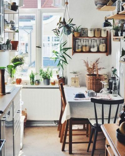 kitchen | apartment | interior design | home decor | grandma style | urban jungle | bohemian | vintage