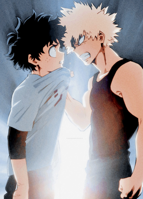 fymyheroacademia:Midoriya vs. Bakugou. Illustration by...