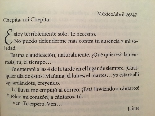 ins0ciable:Los amorosos; Cartas a Chepita / Jaime Sabines