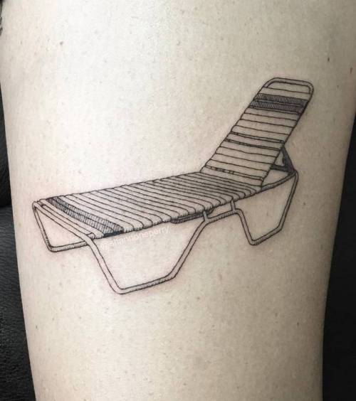 By Shannon Perry, done at Valentine’s Tattoo Co., Seattle.... fine line;furniture;single needle;chair;line art;thigh;facebook;twitter;shannonperry;medium size;other;illustrative