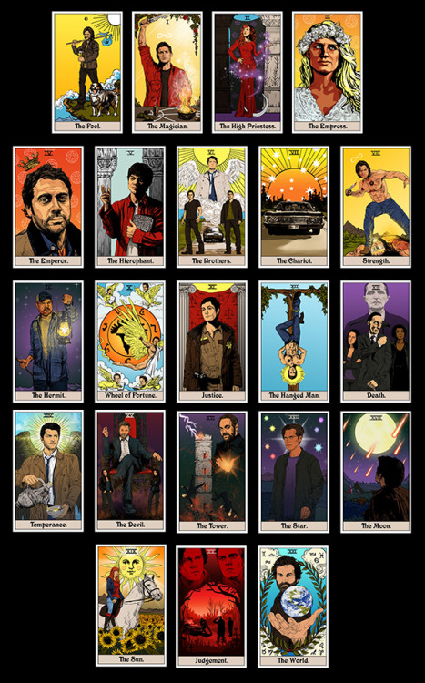 britaneeleeannart:Thought I’d post the Major Arcana of the SPN...