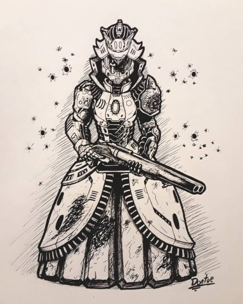 dontaericeart:Doom Gal (03/31)#inktober #Doom #princesspeach...