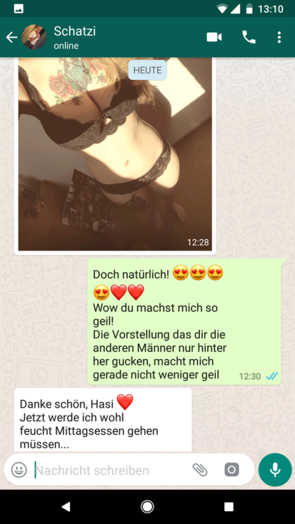 hotwifepenishoden:WhatsApp-Chat während meine Freundin...